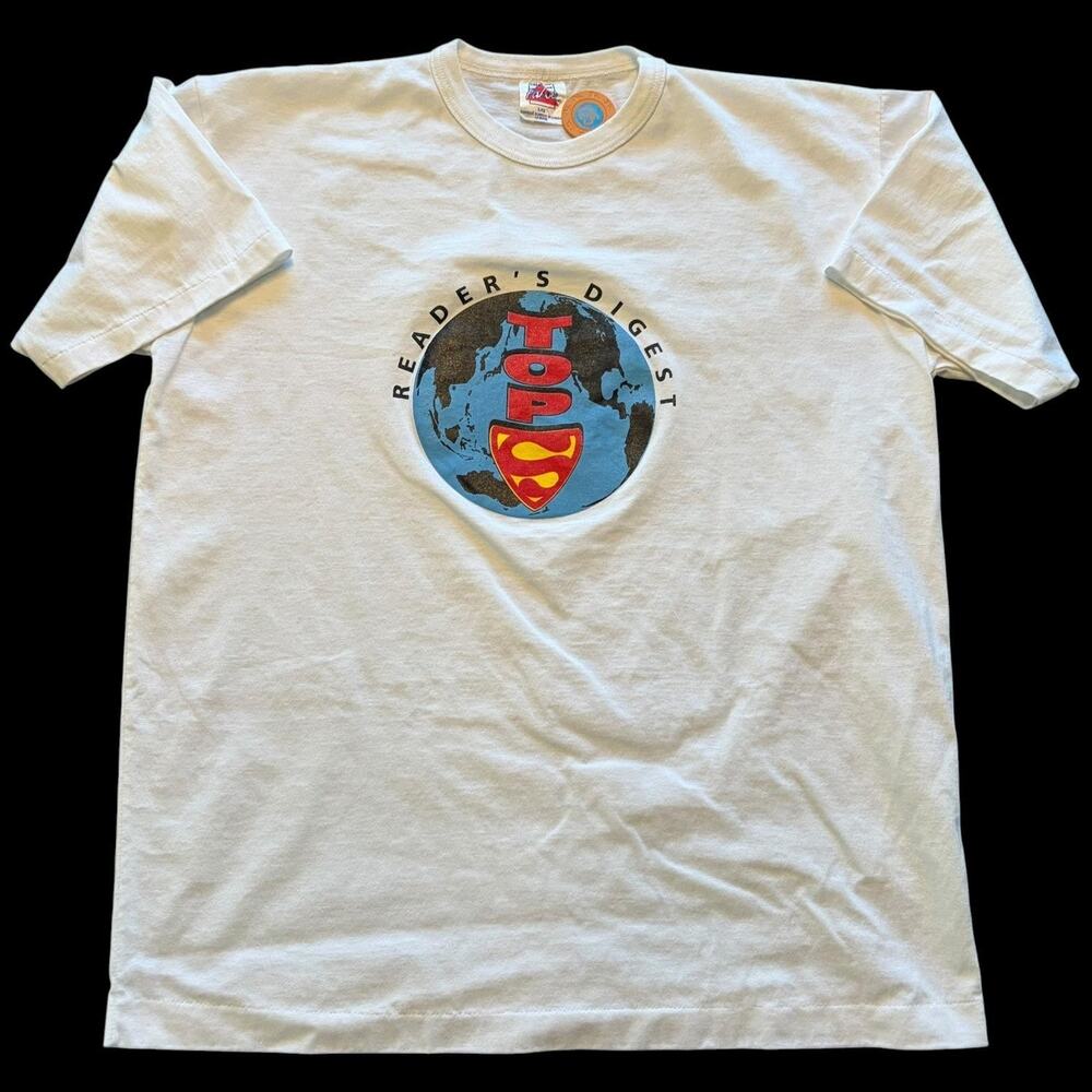 Vintage Reader's Digest Great T's Shirt Mens Large White Superman Tee Tshirt 90s